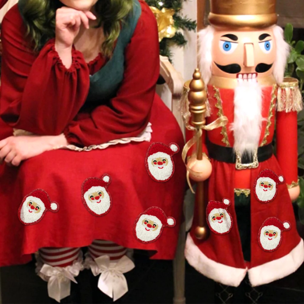 15 шт. рождественское полотенце нашивка из ткани с вышивкой праздничные подарки