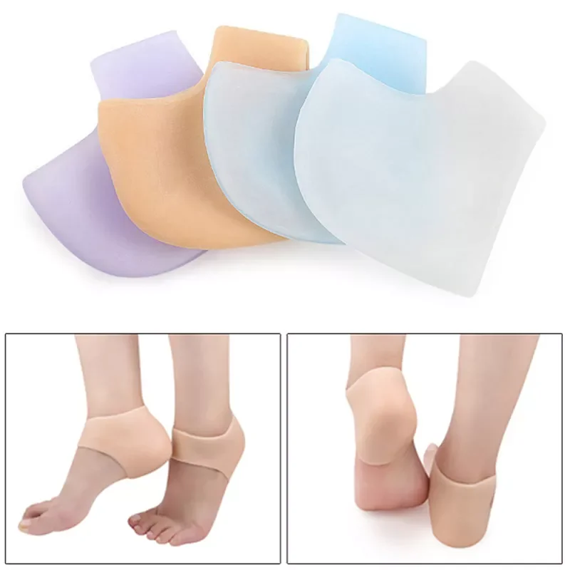 

2pcs Moisture Gel Silicone Heel Protectors Socks Pedicure Moisturizing Feet Pain Relief Heels Foot Health Care