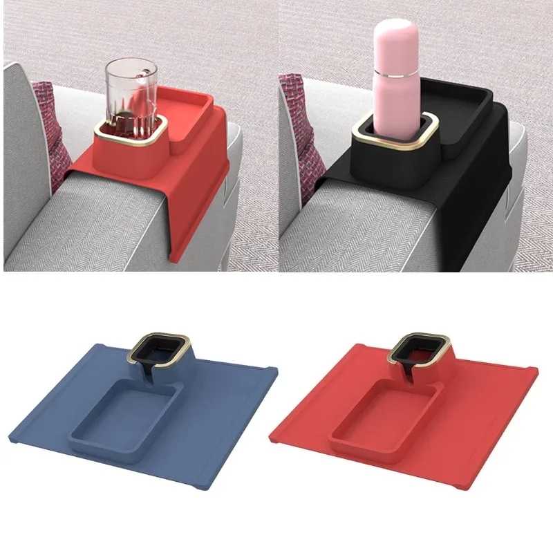 

Silicone Sofa Armrest Cup Holder Drink Coaster Silicone Cup Holder Tray Couch Coaster Holder For Office Home Sofa Storage Tray
