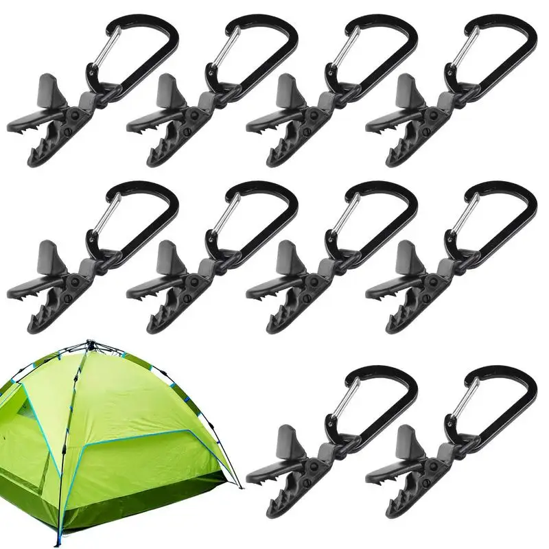 

Брезентовые зажимы с комплектом для карабинов, зажимы для брезента, крепежные зажимы с карабином, для кемпинга, каравана, навеса для автомоб...