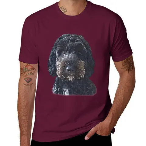 Футболка мужская с коротким рукавом, Аниме Топ с рисунком собаки Какаду/каракули, летняя Простая рубашка