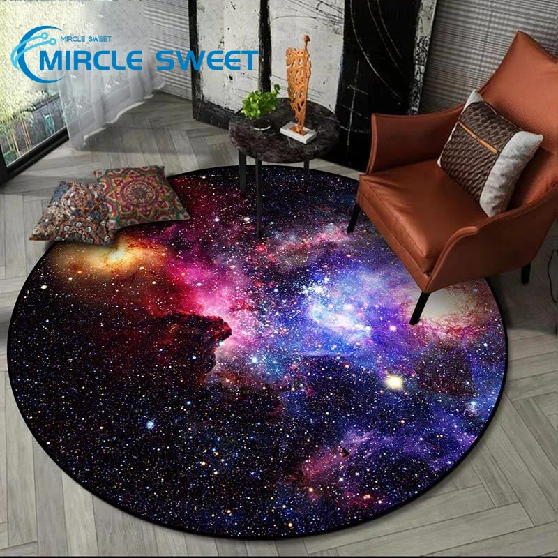 

MiRcle Sweet Nebula Design Round Carpets For Living Room Kid Room Home Decor Rugs Children Gift Decoration Salon Floor Mat