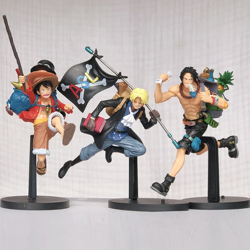 

20cm Anime One Piece Action Figure Luffy Sabot Ace Figurine PVC Statue Collection Model Ornaments Children Doll Toy Gift for Boy
