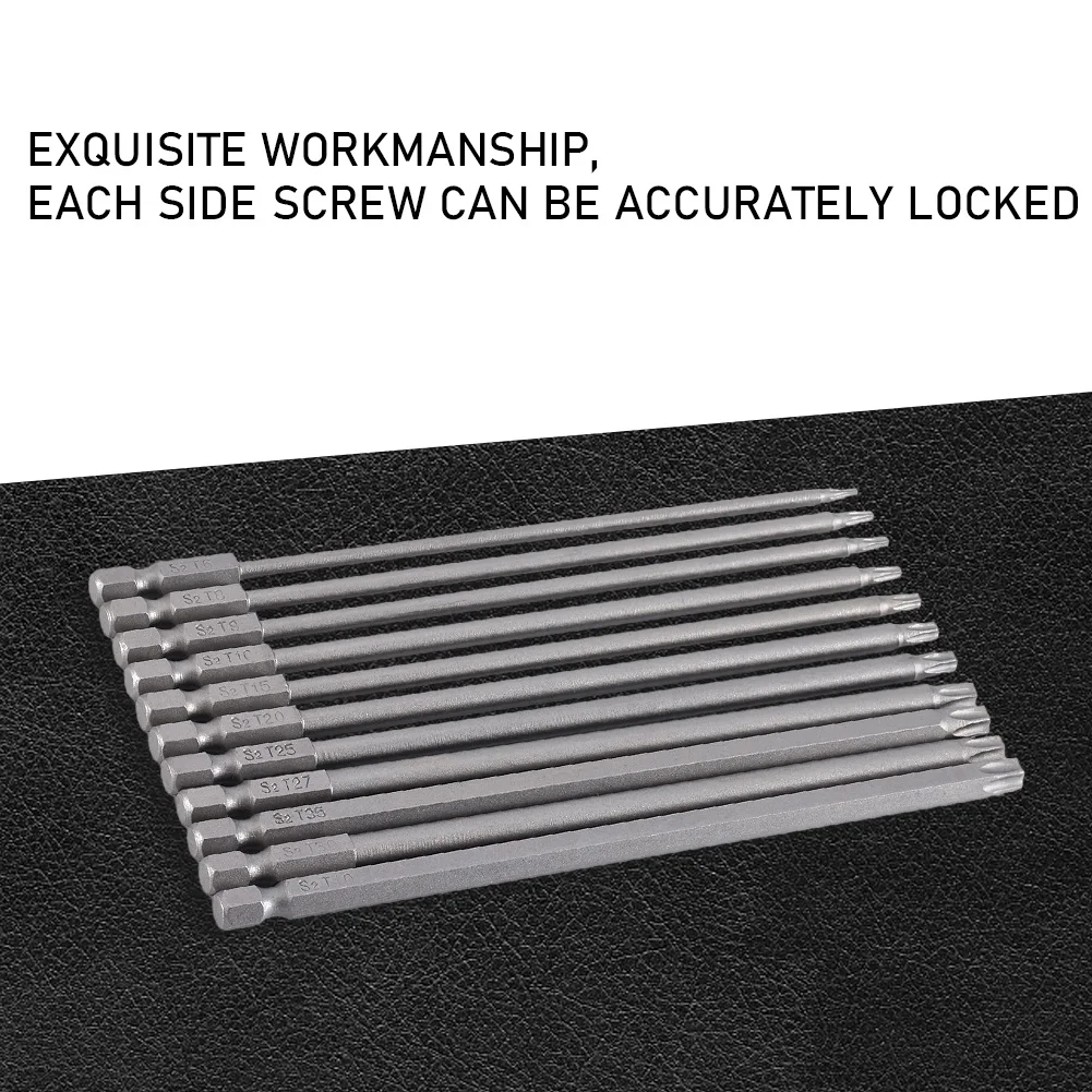 11 шт. 150 мм набор отверток портативный T6-T40 S2 стальных шестигранный шатун Torx ручные