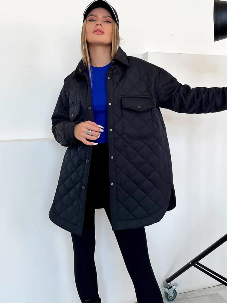 New Long Winter Parkas Women Warm Down Cotton Jacket Female Casual Loose Outwear A Belt Cotton-Padded Coat 2022