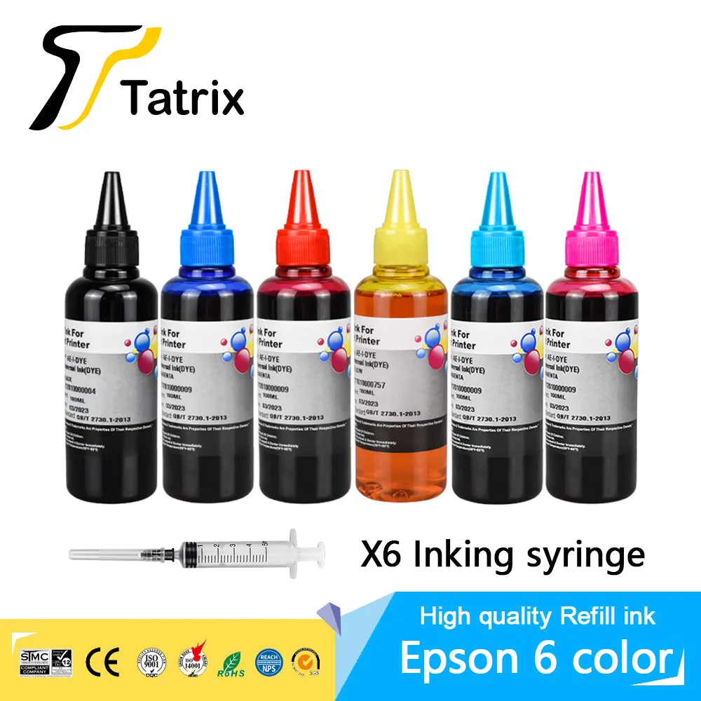 Tatrix T378XL T312XL T0851 T0821 Compatible Refill Ink For Epson Color Water Based Bottle ink For Epson XP-8500/XP-8505/XP-8600