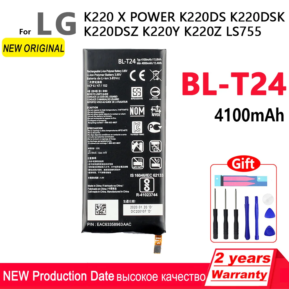 100% оригинальная батарея BL-T24 емкостью 4100 мАч для LG K220 X Power k220ds k220dsk k220dsz k220y k220z ls755 с