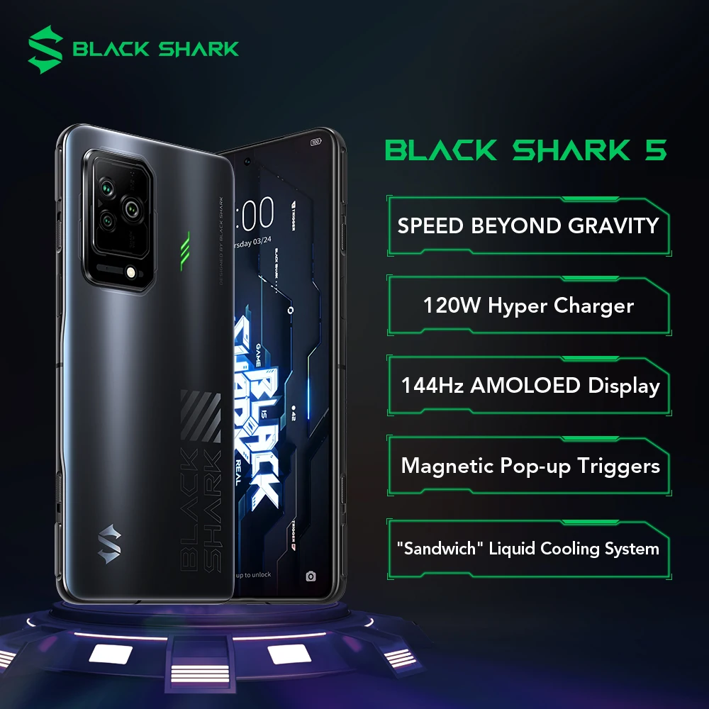 new arrival black shark 5 original global version 5g gaming phone celular sale starts on 6 15 free global shipping