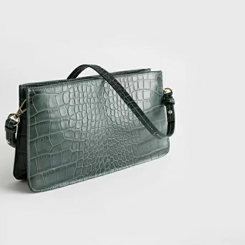 

Luxury Crocodile Pattern Handbags Fashion Alligator Women Shoulder Bag Designer Phone Armpit Flap Square Tote Bags for Women New