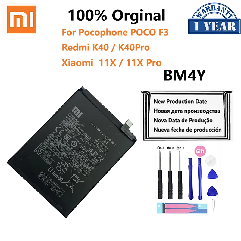 Новый оригинальный сменный аккумулятор BM4Y 4520 мАч для Xiaomi 11X 11XPro Redmi K40 Pro Poco F3 PocoF3, батареи для телефонов, батарея