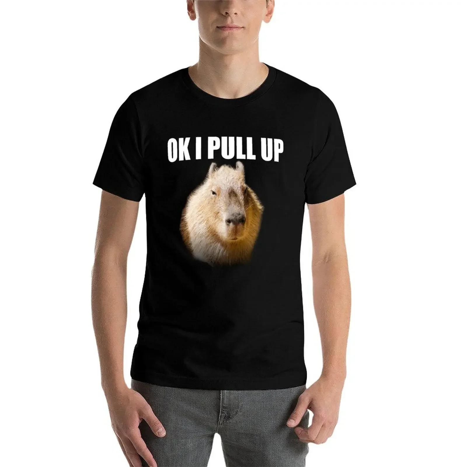 Мужская футболка Ok I Pull Up Capybara хлопок