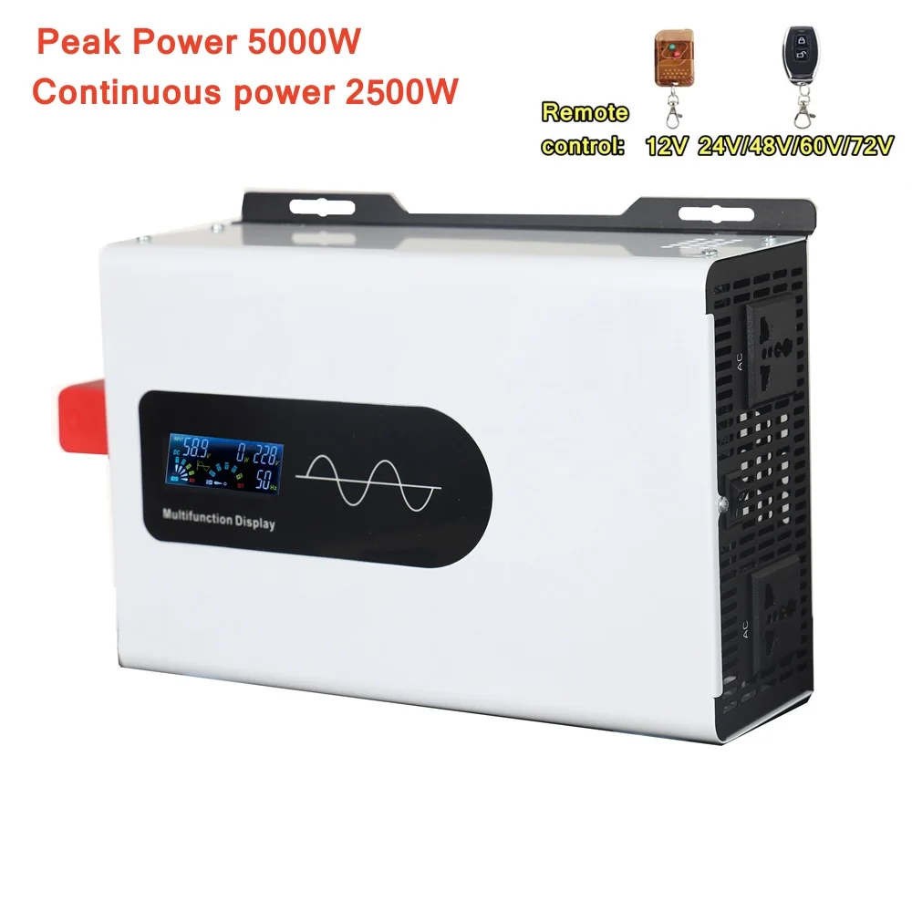 

Pure Sine Wave Inverter 12V 220V Portable Power Bank Solar Hybrid Inverter 5200W DC 12/24/48/60/72/96V To AC 220/230V Charger
