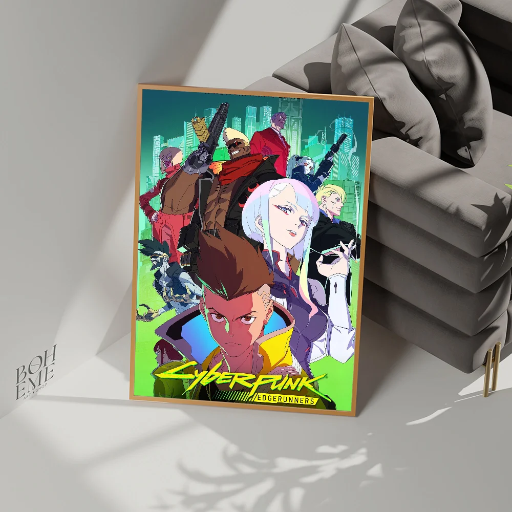 Аниме C-Cyberpunk E-Edgerunners классический винтажный постер HD качество настенное