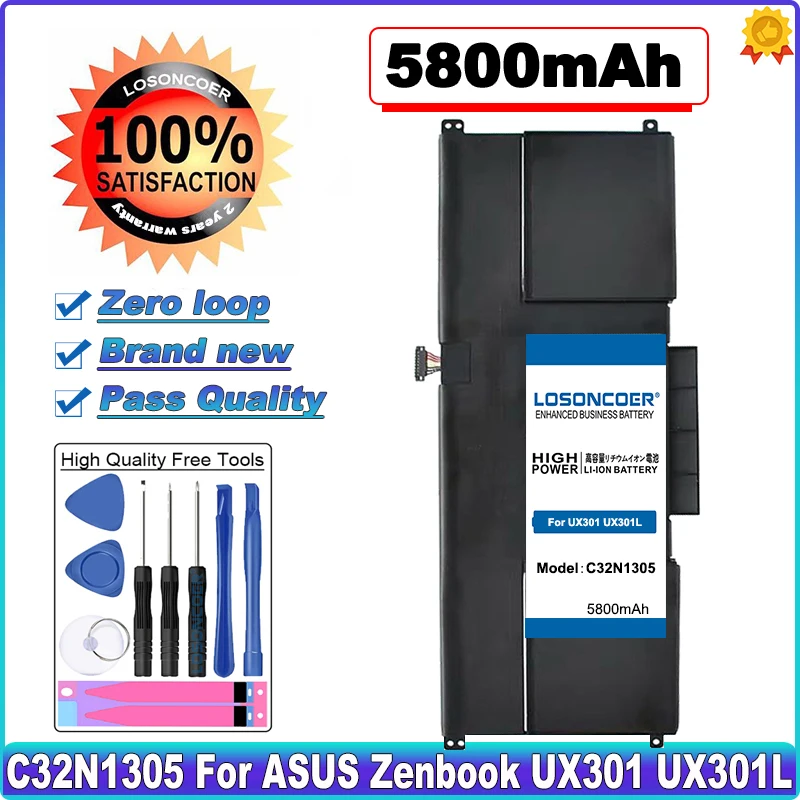 LOSONCOER 5800 мА/ч, C32N1305 Батарея для ASUS Zenbook UX301 UX301L UX301LA C4003HUX301LA4500 UX301LA-1A UX301LA-1B UX301LA-C4006H