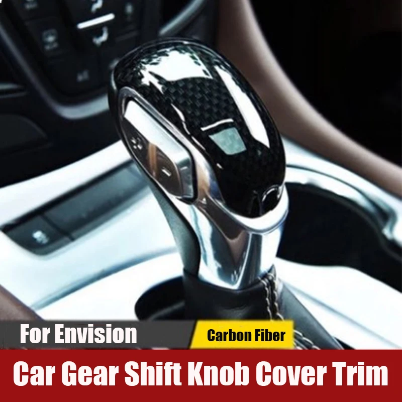 

1 PCs ABS Carbon Fiber Car Gear Shift Knob Cover Case Sticker Trim For Buick Verano Envision Auto Accessories Interior Styling