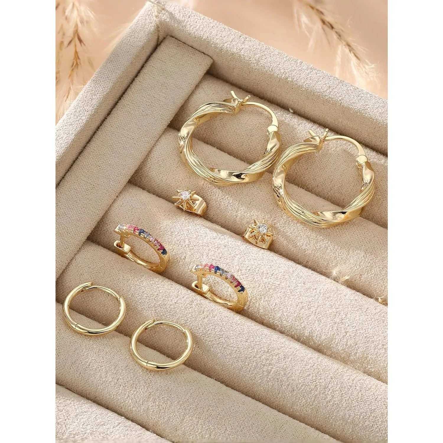 Серьги-кольца Bobisty с позолотой 14K для женщин, изящные серьги-гвоздики, легкие серьги-хагги для хряща, набор ювелирных украшений, подарки (art.: 3920dc8692ea5) - 3920dc8692ea5