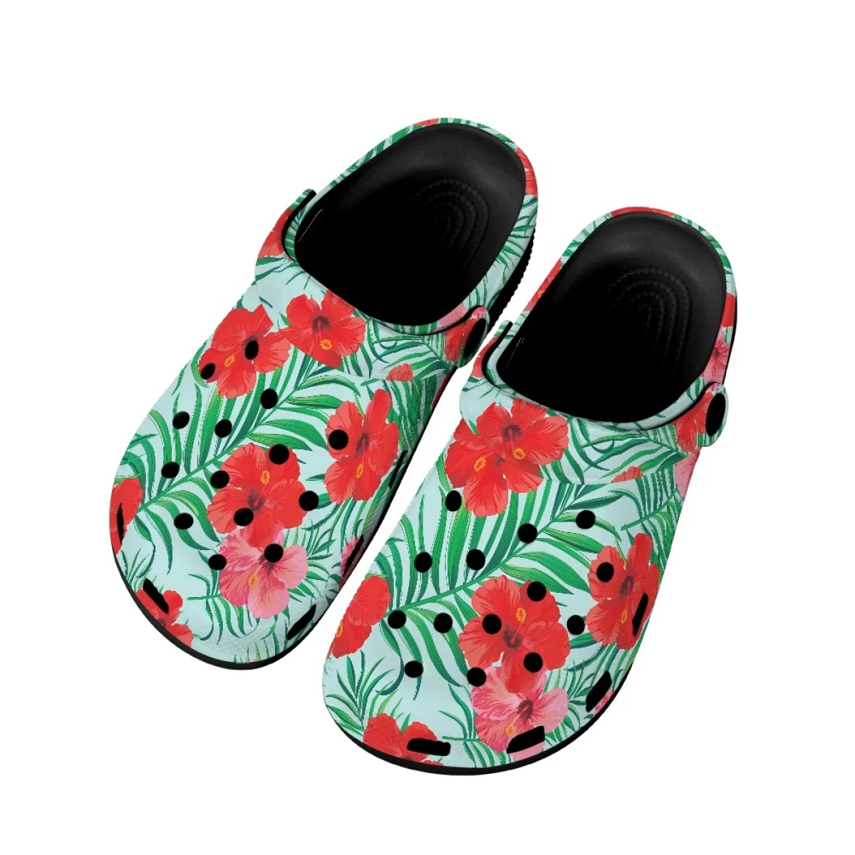 Slippers Women Summer Hawaiian Tropical Hibiscus Design Casual Home Sandals for Female Girls Beach Slides Anti-slip Breathable