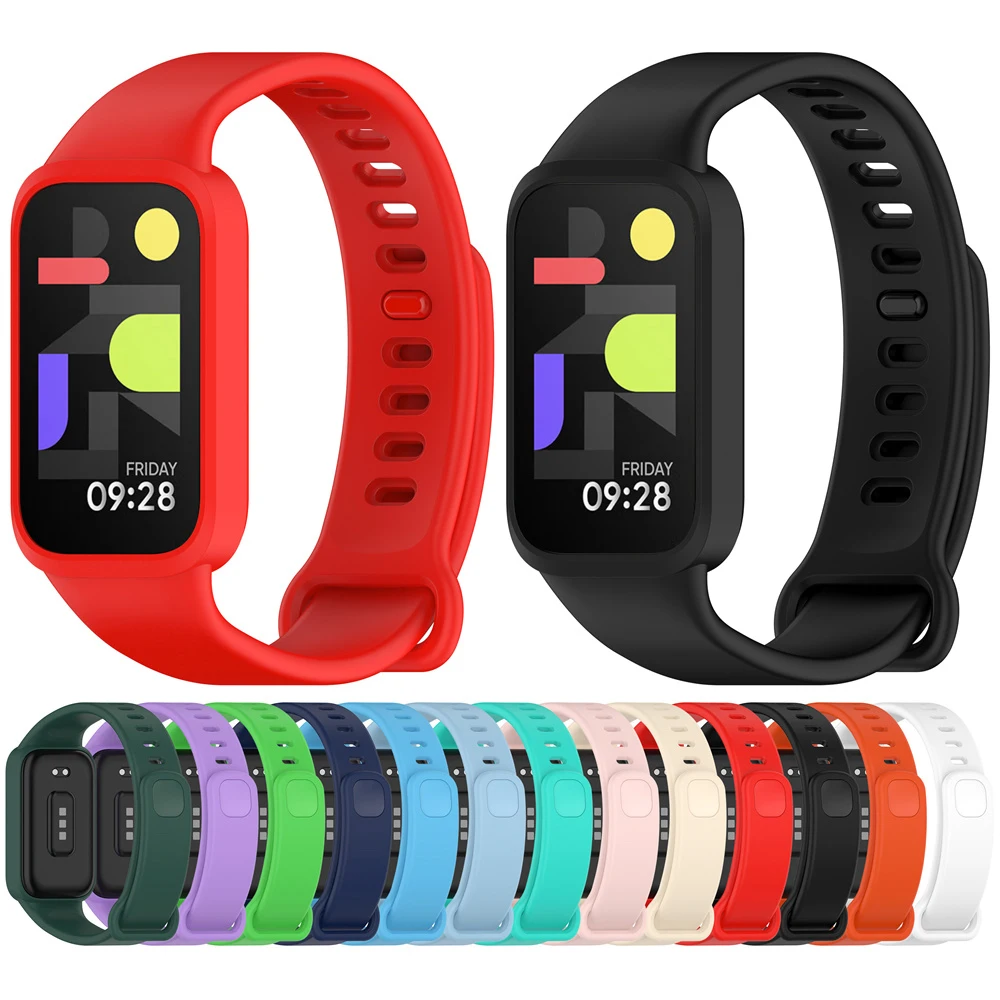 Фото Ремешок BEHUA для Xiaomi Mi Band 9 Active, силиконовый сменный браслет для Redmi Band 3, умный браслет-ремешок №5