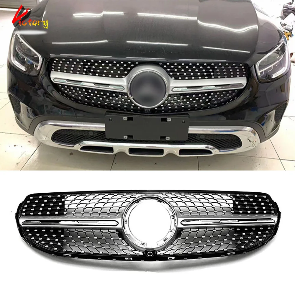Решетка с алмазной звездой для Mercedes GLC X253 динамическая версия 2020 2021 2022 решетка