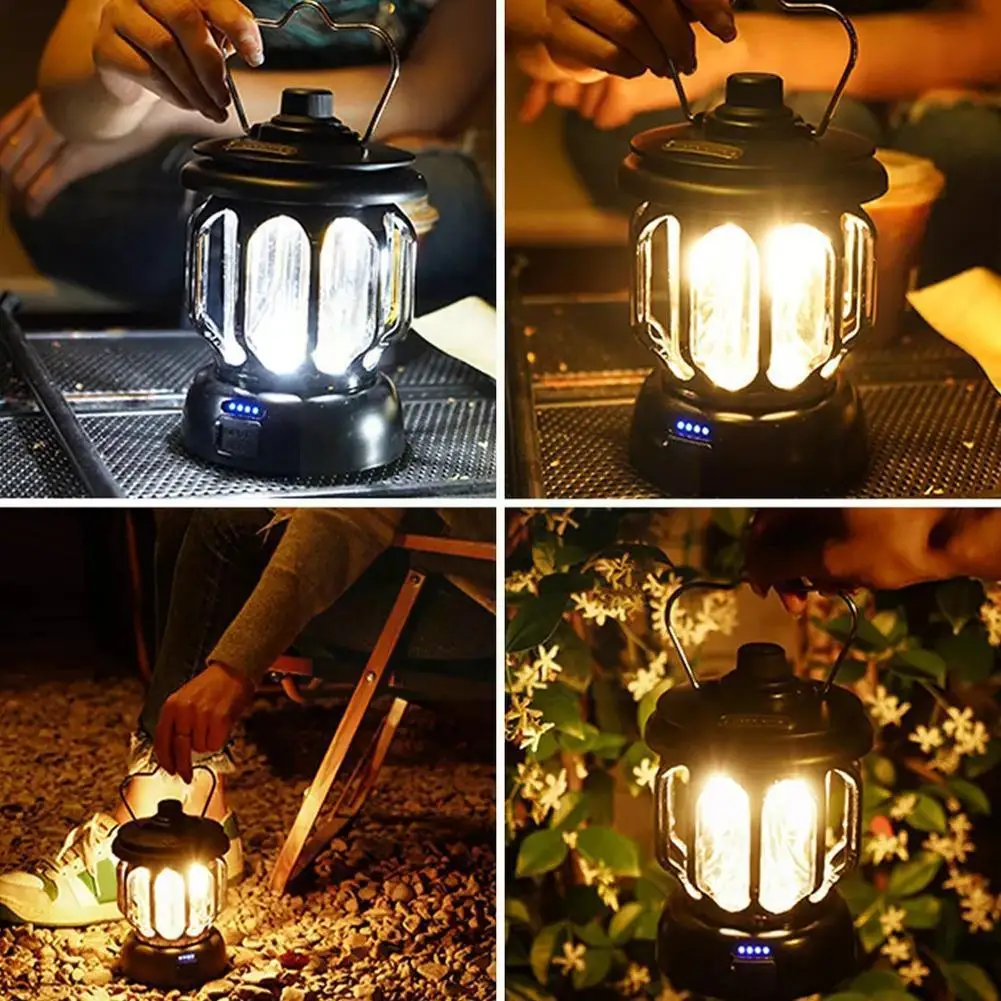 

Portable Led Camping Lamp Lantern Rechargeable Light Outdoor Lamp Hanging Lamp Outdoor Light Flashlight Waterproof U9z7