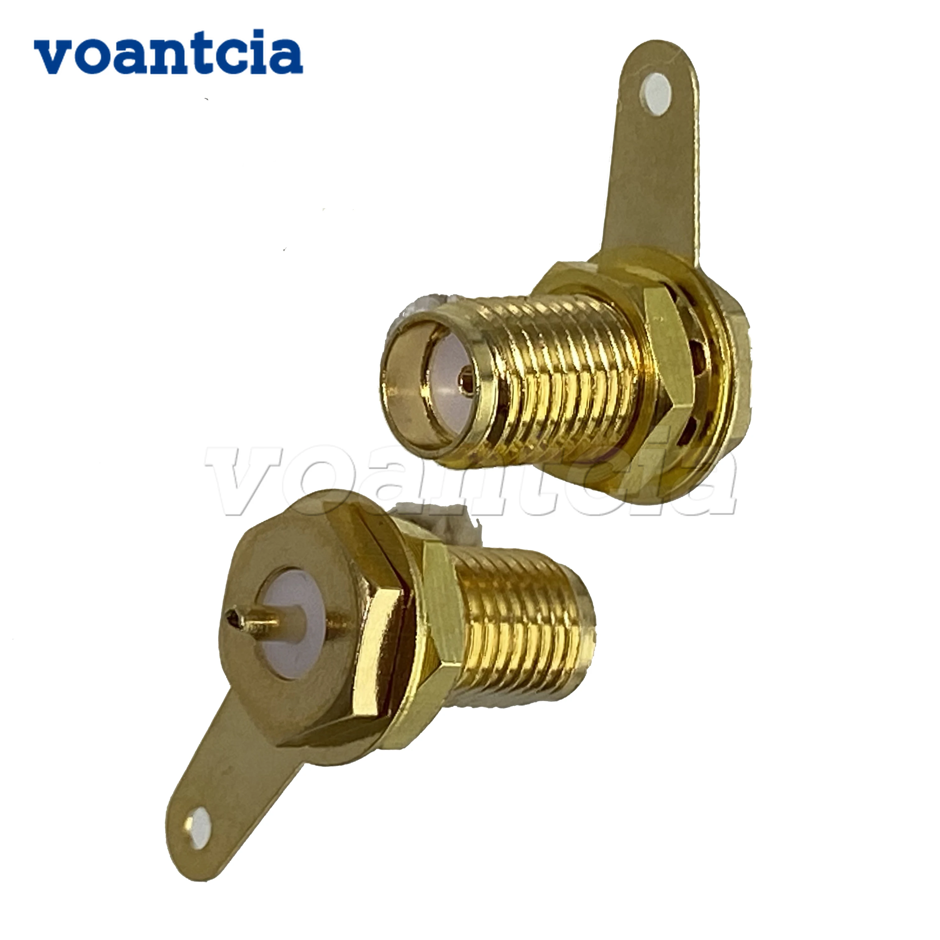 

10pcs SMA Female Jack Bulkhead Nut Surface Connector Solder Panel Mount RF Coaxial Brass 50ohm Wire Terminals Straight New