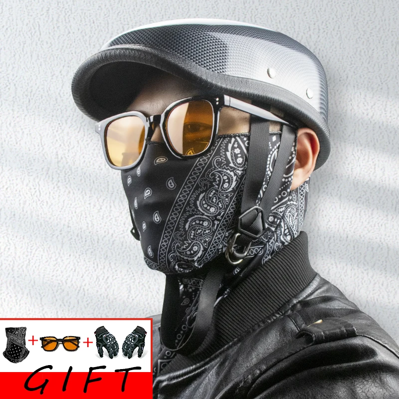 

Motorcycle Helmet German Leather Vintage Casco Moto Motorcycle Open Face Retro Half Helmet Chopper Biker Pilot Cruiser,Chopper