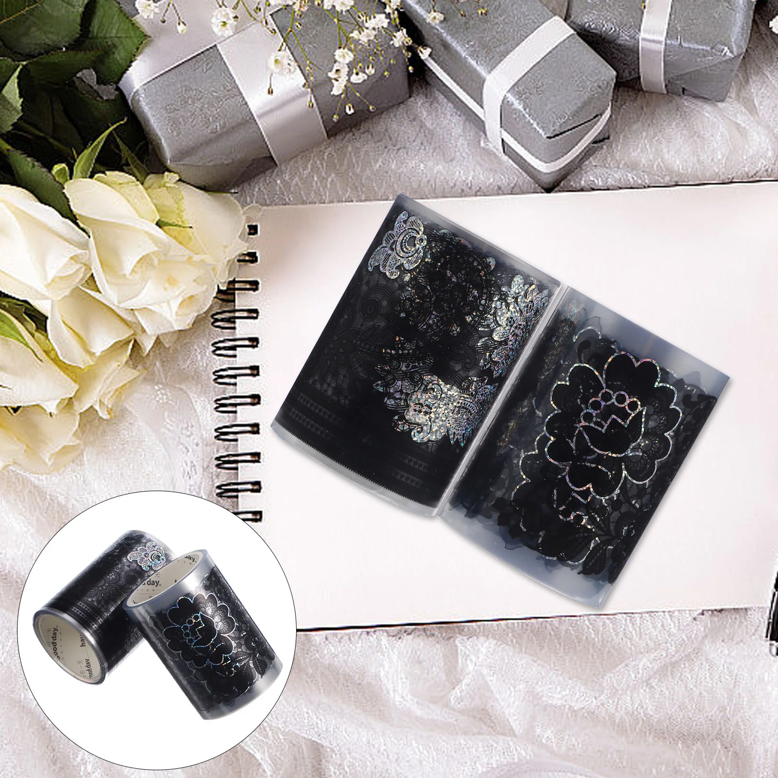 

2 Rolls of Multi-function Craft Tapes DIY Diary Tape Decors Multi-function Plastic Tapes