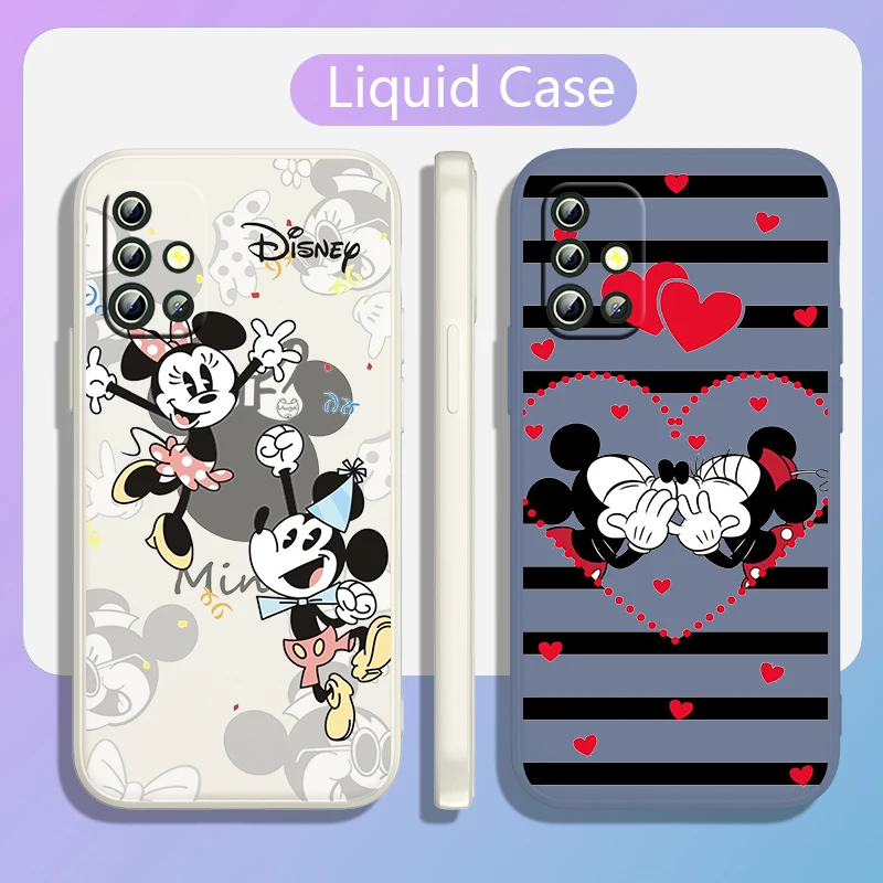

Mickey Minnie Mouse Disney For Samsung A71 A50 A30 A30 A20 A10 A20 J7 J6 J5 J4 J3 Plus Prime Liquid Rope Silicone Phone Case