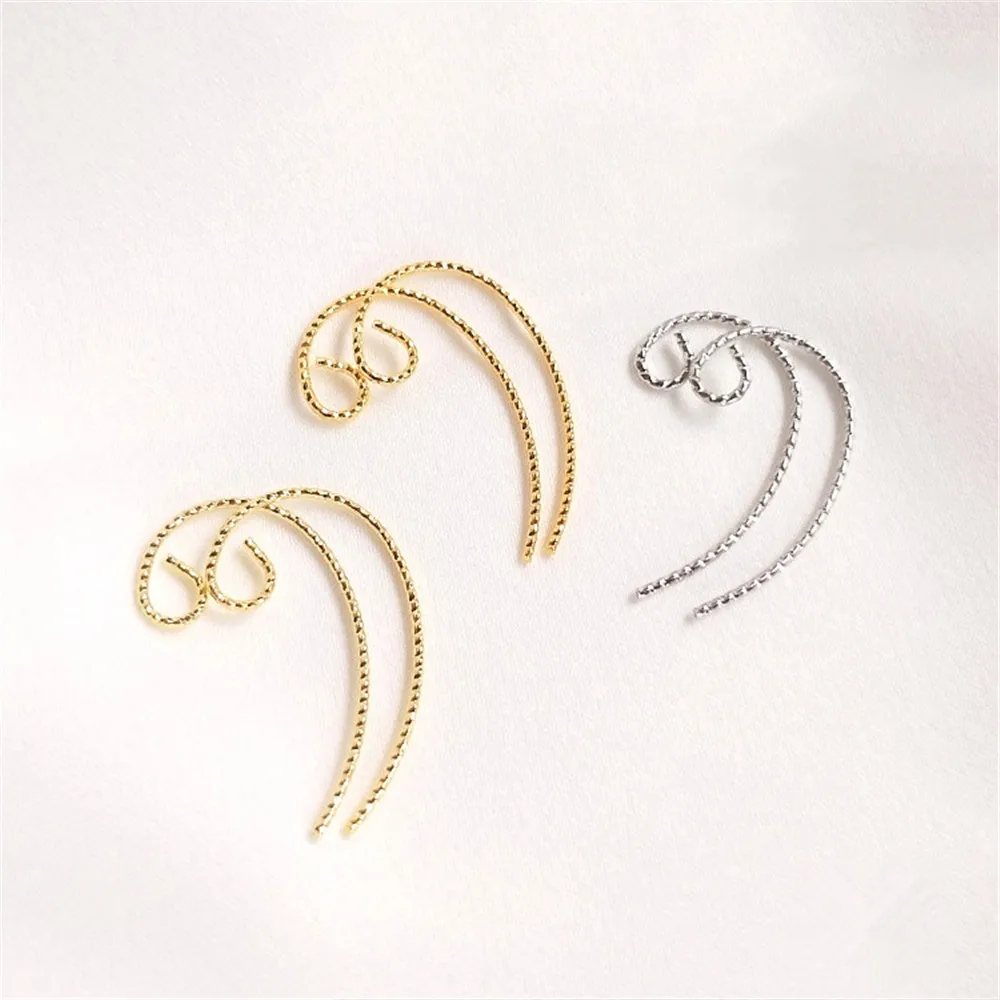 

14K light gold copper bag 18K real gold French ear hook batch flower earrings basic accessories DIY material