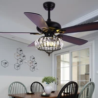 ceiling fan lamp american crystal invisible household luxury living room electric fan lamp decorative ceiling fan light