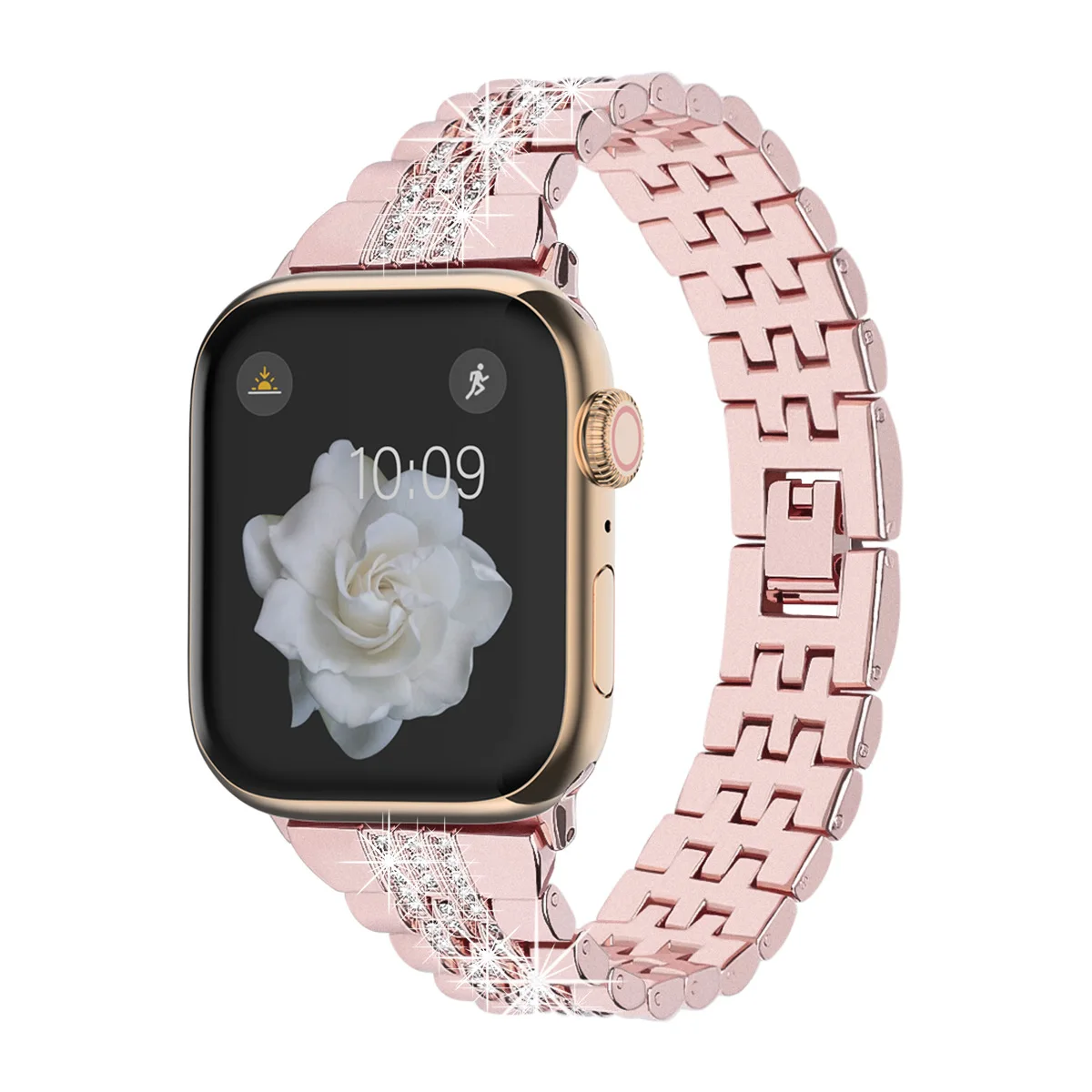 

Apple Watch with Apple Watch 1-8 Generation/SE Diamond Metal Chain iWatch Band
