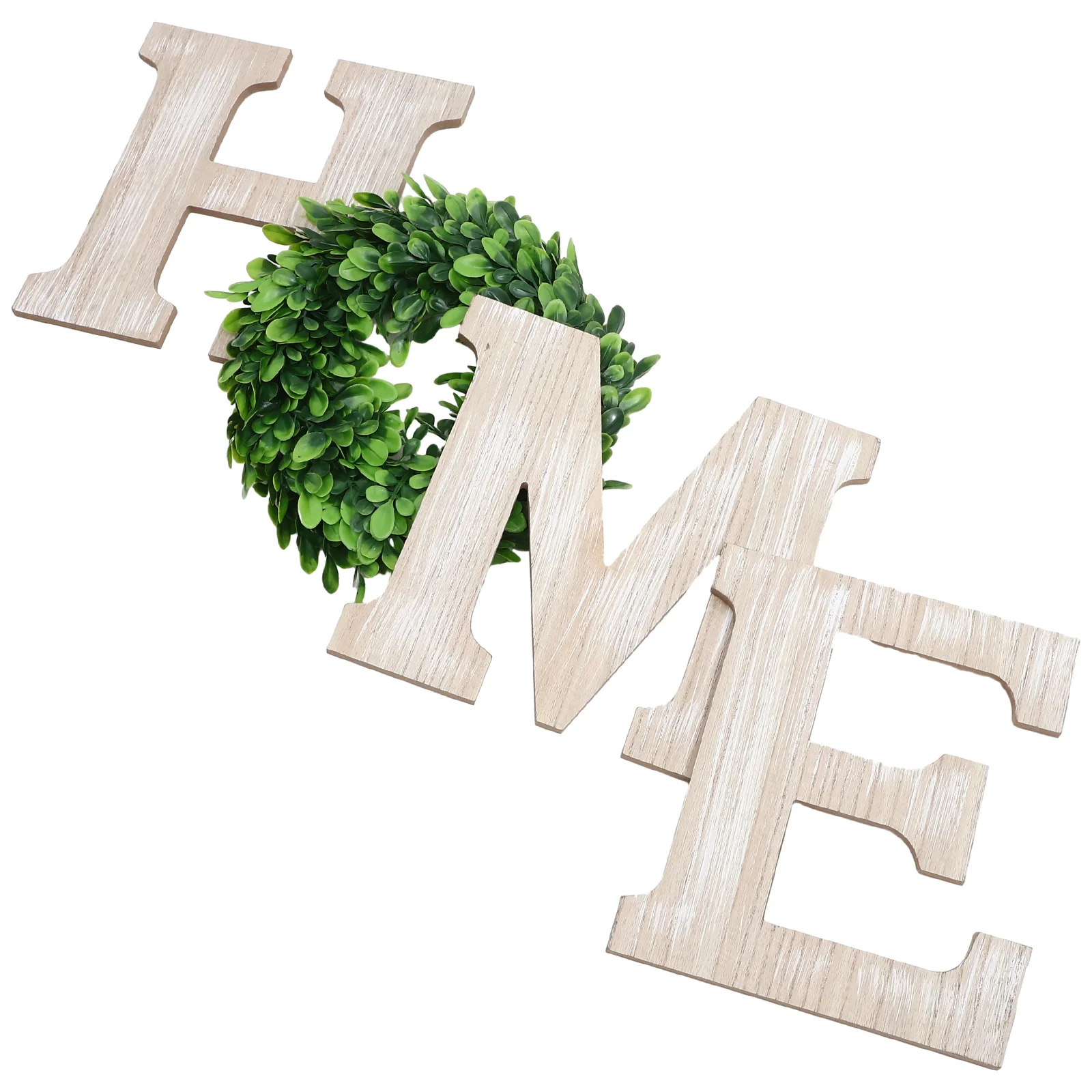 

Front Door Home Sign Wall Flower Garland Wreath Decor Decorative Wood Hanging