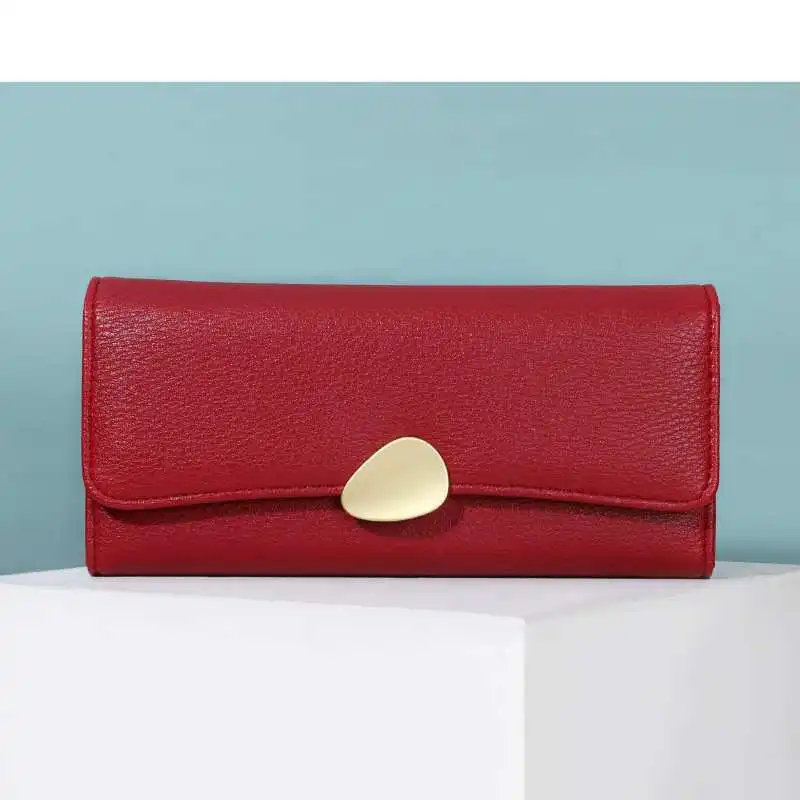 

Women's Wallet Classic Lychee Pattern Three Fold Wallet Long Handbag