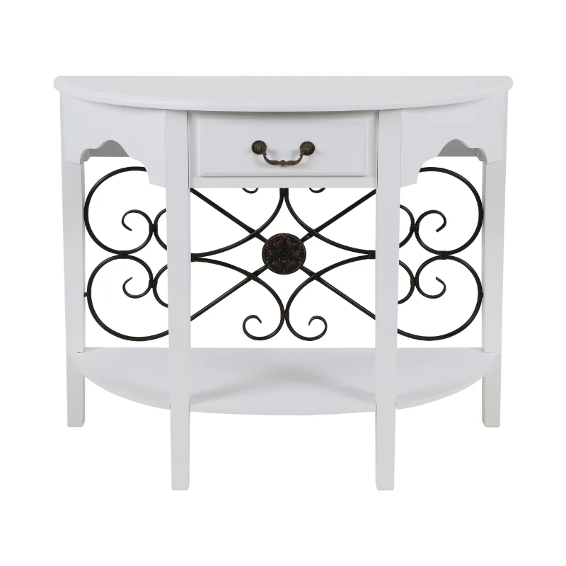 

Modern Luxury European Style Metal Trim Wooden Side Table With Open Base Cabinet