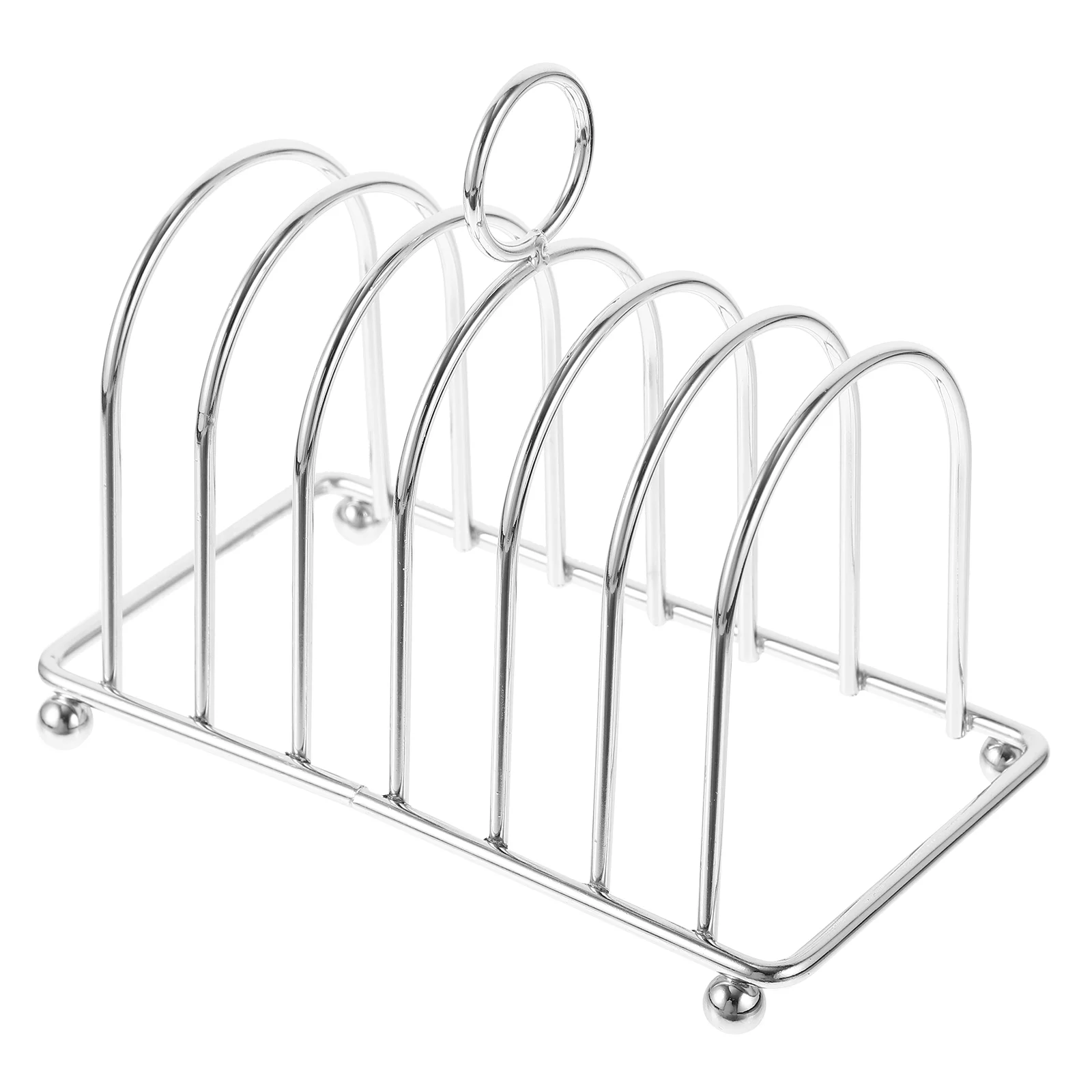 

Bookshelf Bread Rack Stainless Steel Serving Tray Toast Holder Iron Plating Daily Use