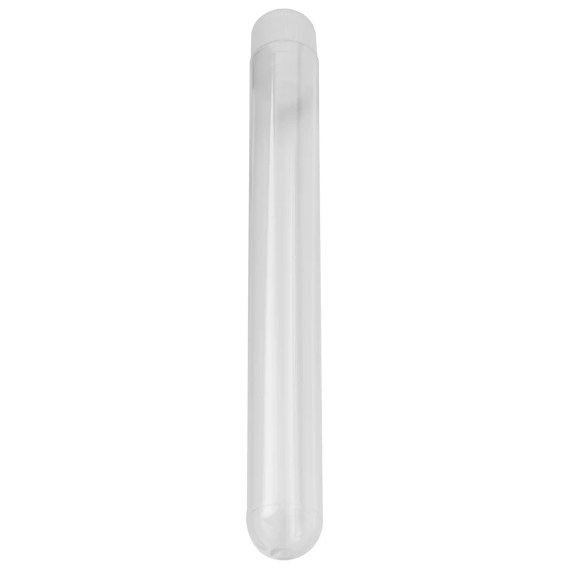 

100Pcs 12X100mm Transparent Laboratory Clear Plastic Test Tubes Vials With Push Caps School Lab Supplies