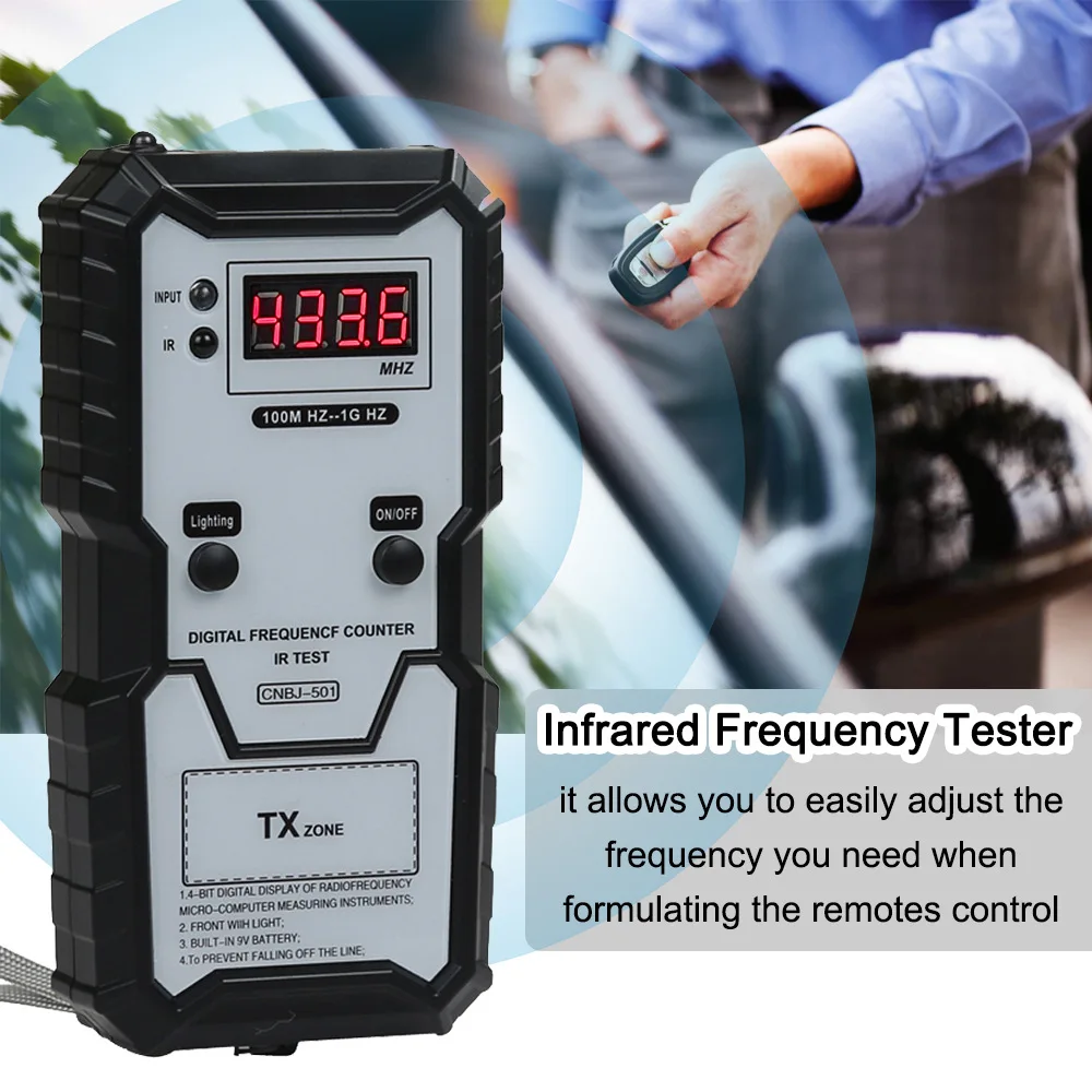 

Прибор для измерения частоты автомобиля, 100-1 ГГц, 4-битный цифровой электронный инфракрасный прибор для измерения частоты
