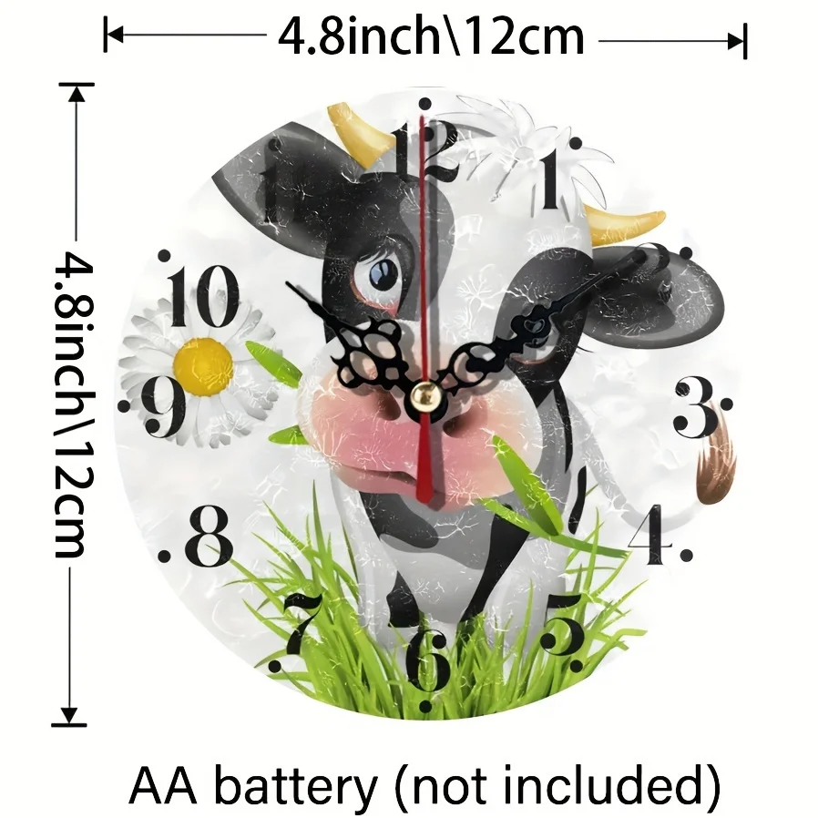 Очаровательные настенные часы Holstein из коровьей кожи круглые и прочные-бесшумные