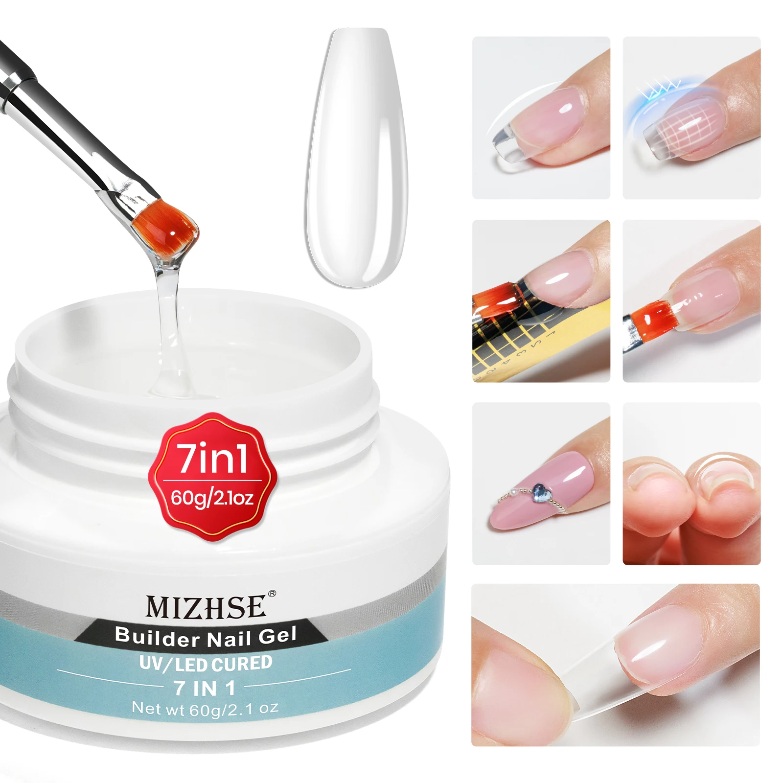 MIZHSE 60G Набор гелей для ногтей улучшения Apex Building Base Coat Клей Гель УФ-светодиодная