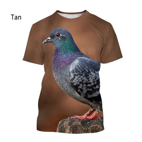 Мужская футболка с коротким рукавом, 3D-принтом голубей