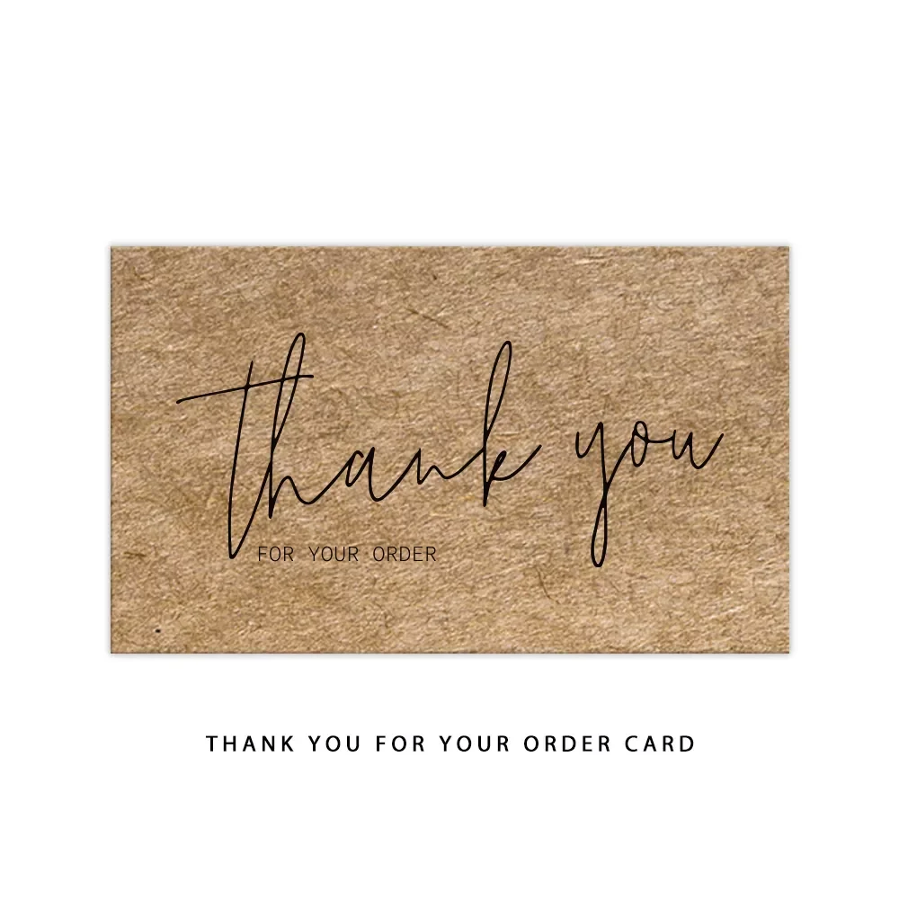 

30pcs Natural Kraft Paper Thank You Card Enterprise Store Business Thank You Order Card Wholesale Custom Gift Decoration Card