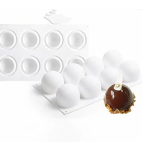 8 pcs semi circular coconut mousse cake mould silicone mold baking tools for cakes chocolate mold bakery tools