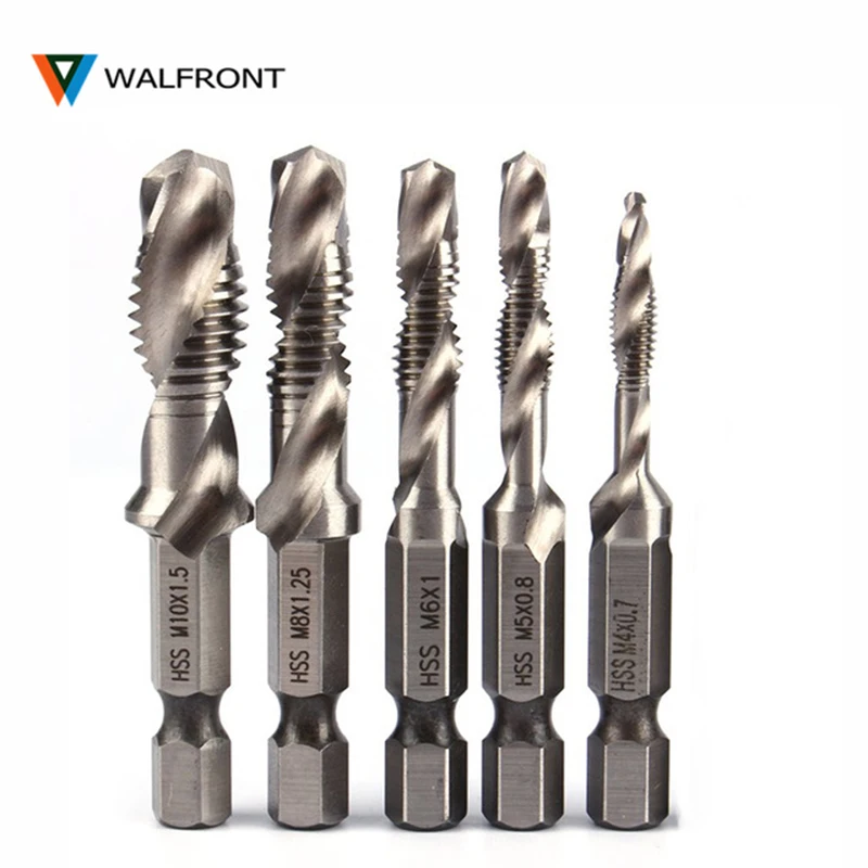 

1/4" Hex Shank Drill Bit HSS Screw Thread Tap Taper & Drill Bits Composite Tap Drills M3 M4 M5 M6 M8 M10 Drilling Tools