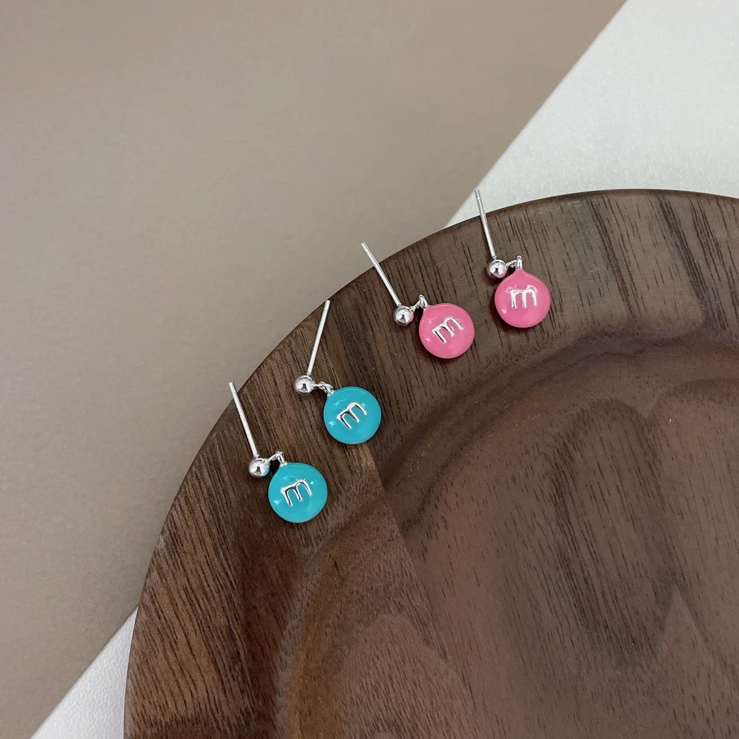 

925 sterling silver earrings geometric round temperament square earrings women's retro handmade jewelry
