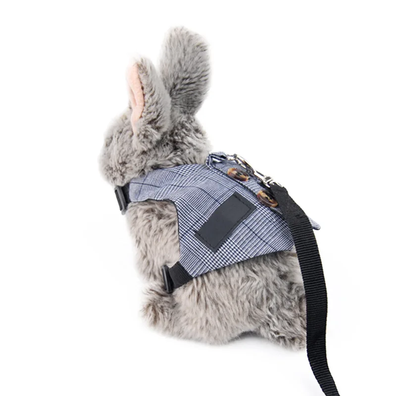 

Rabbit Harness Gentleman Design Vest Suit Outdoor Pet clothes with Pulling Rope Leashes Chest Strap for Bunny Cat Accessories