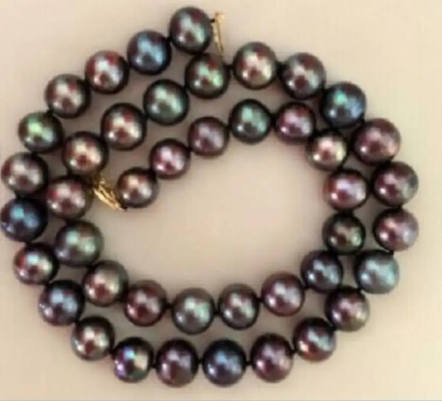 

Ожерелье из натурального черного таитянского жемчуга с застежкой 14K, 10-11 мм