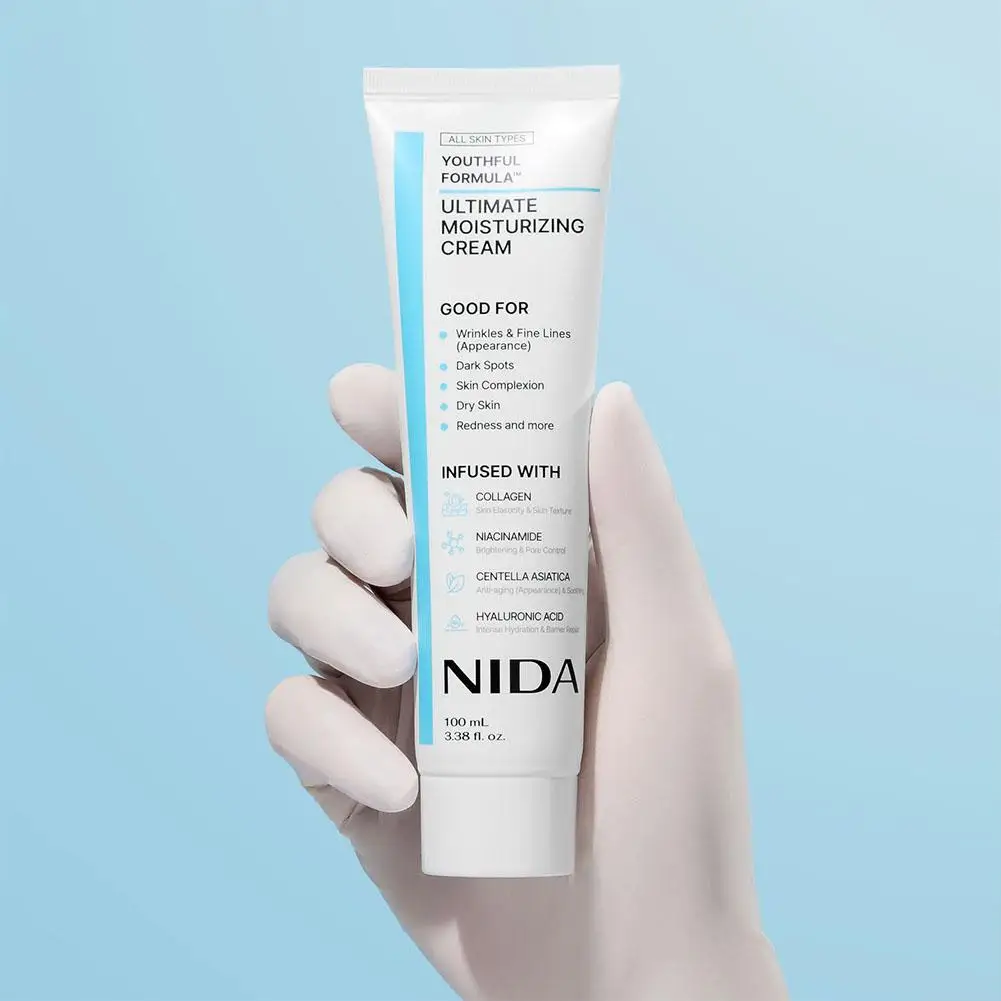 Фото Крем NIDA Ultimate для интенсивного увлажнения с центеллой азиатской, ниацинамидом, гиалуроновой кислотой и коллагеном, против старения и для восстановления кожи №4