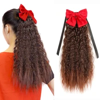 beiyufei long lady girl curly clip in hair tail false hair ponytail hairpiece with hairpins synthetic hair pony tail hair extens