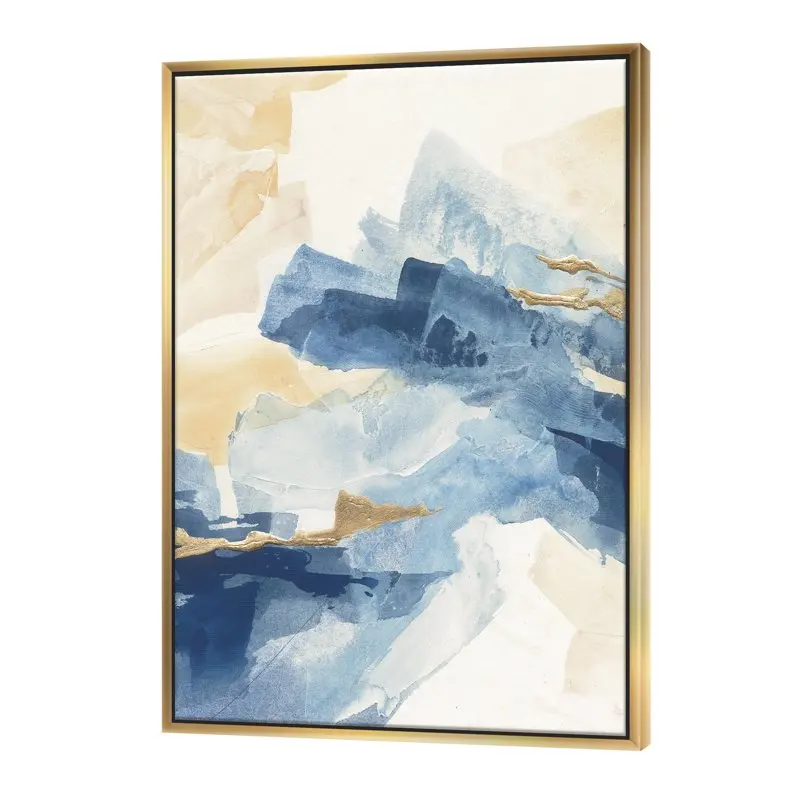 

Metallic Gold Indigo II 30 in x 40 in Framed Painting Canvas Art Print, by