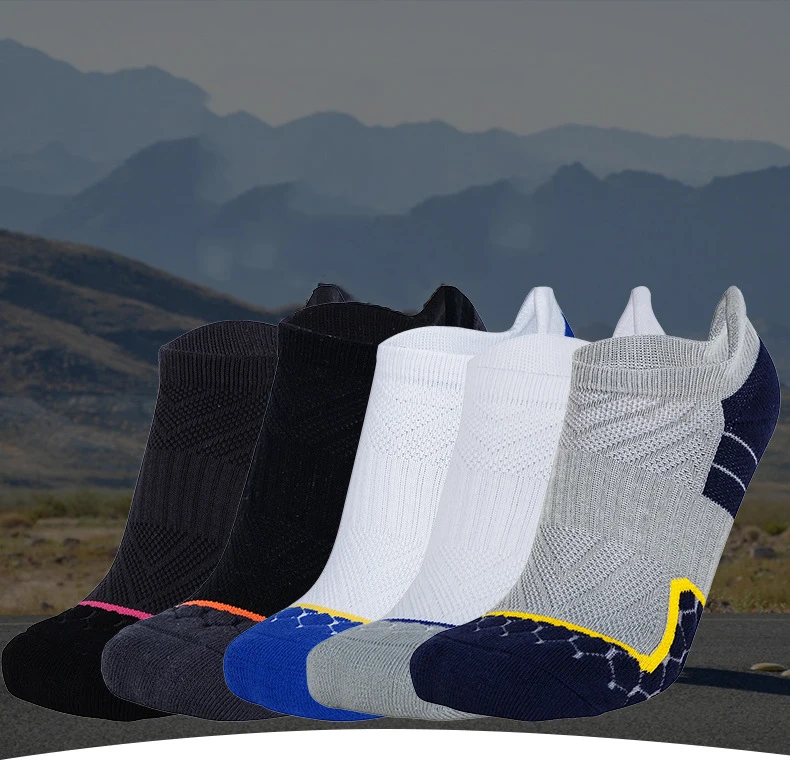 Sports Socks Spring and Summer New Boat Socks Breathable Sports Socks Padded Towel Bottom Basketball Women Men